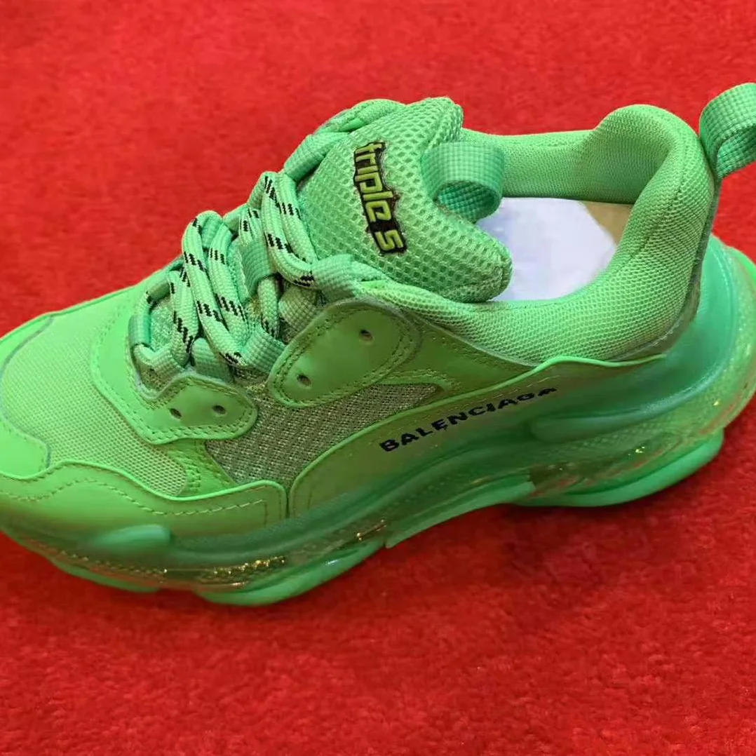 Balenciaga Triple S Clear Sole Trainers Oversized Multimaterial Sneakers for Unisex