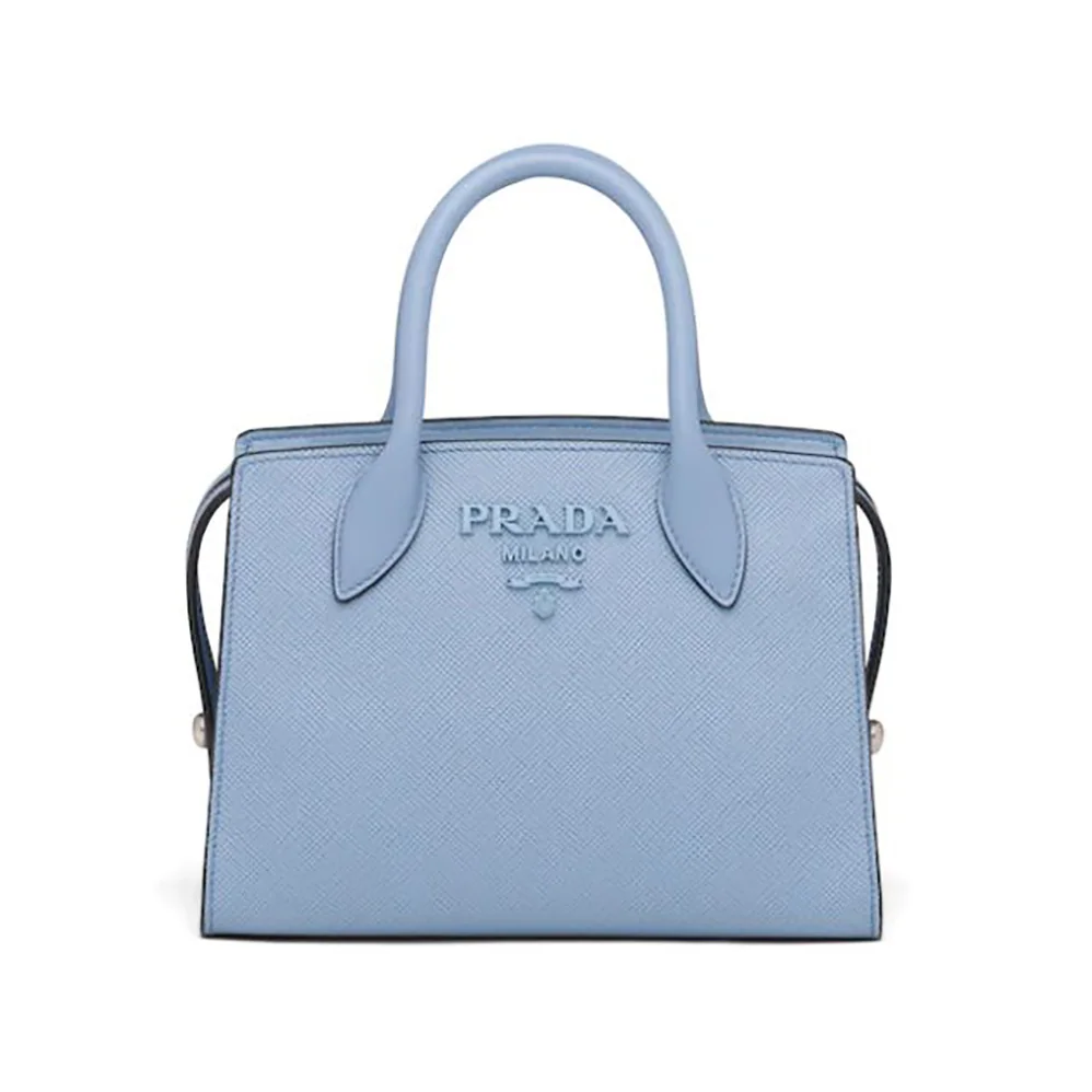 Prada Saffiano Leather Prada Monochrome Bag for Women in Blue Prada Saffiano Leather Prada Monochrome Bag for Women in Blue