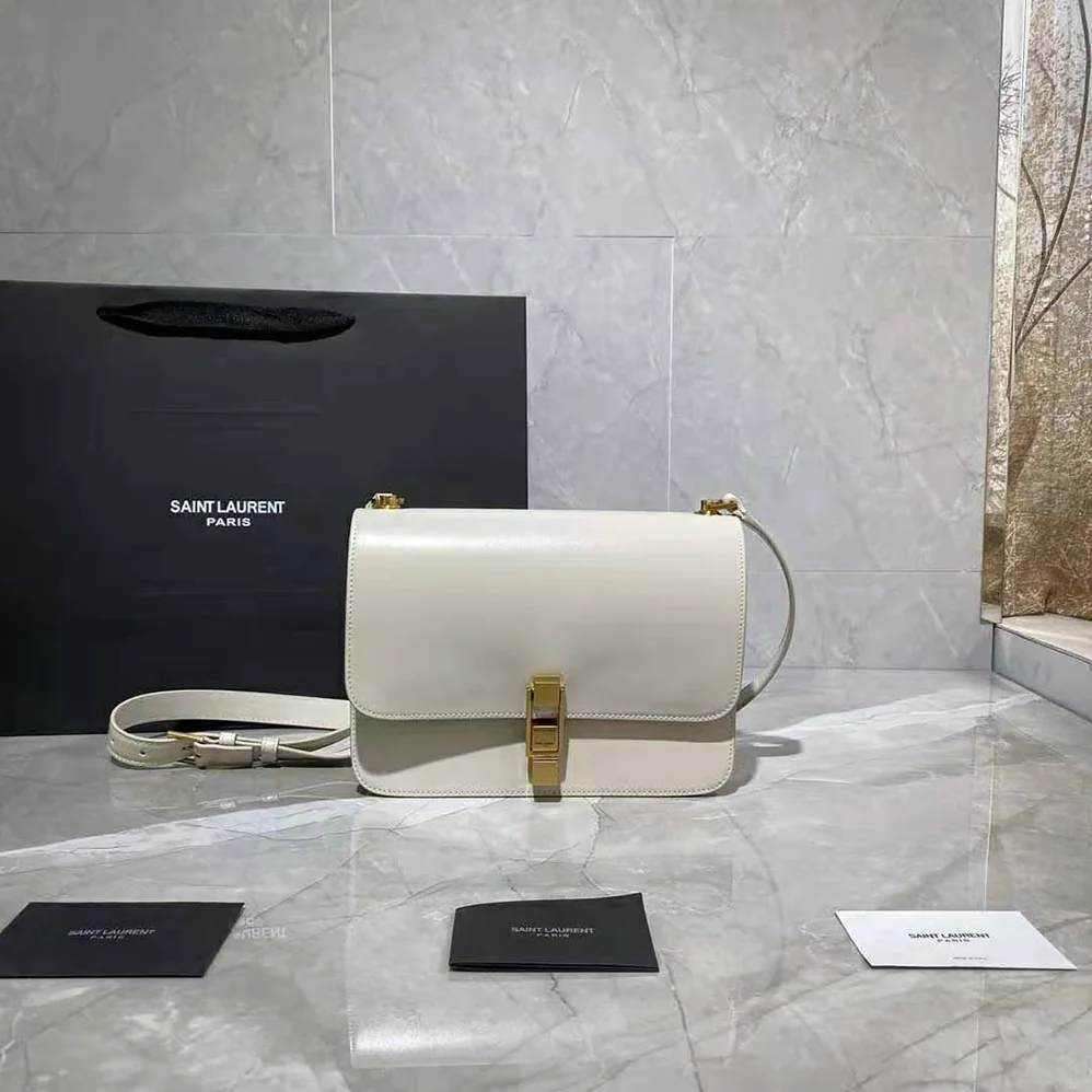 Saint Laurent YSL LE Carre Satchel in Box Saint Laurent Leather for Women in White