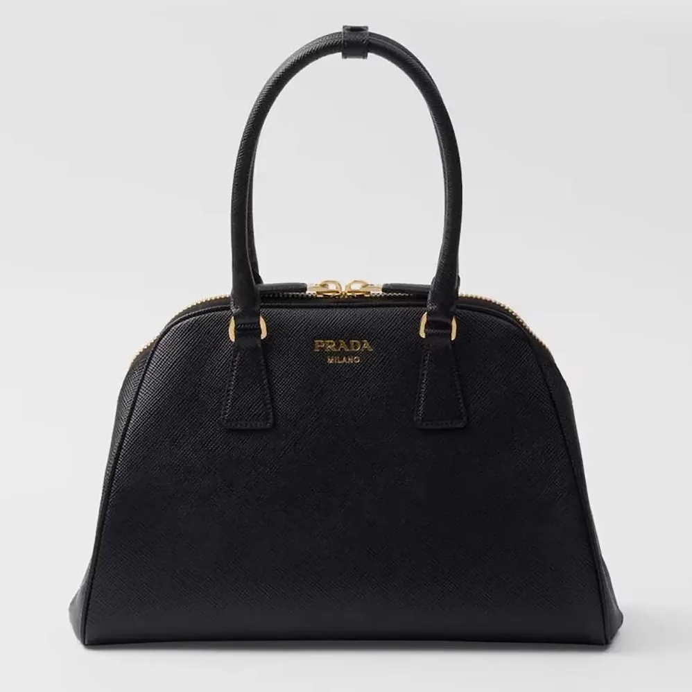 Prada Medium Saffiano Leather Bag for Women in Black Prada Medium Saffiano Leather Bag for Women in Black