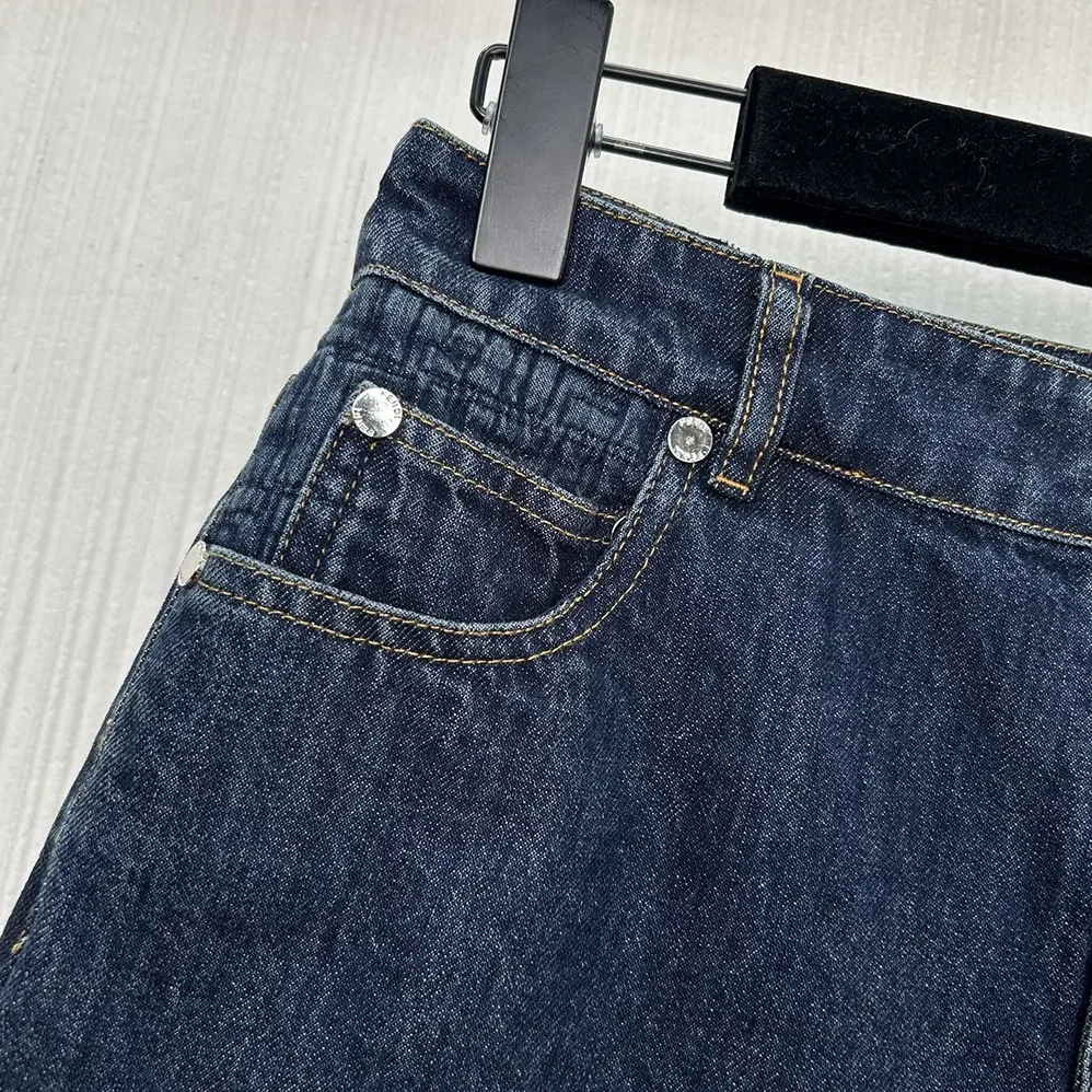 Fendi Long Jeans Dark Blue Denim Pants for Women Fendi Long Jeans Dark Blue Denim Pants for Women