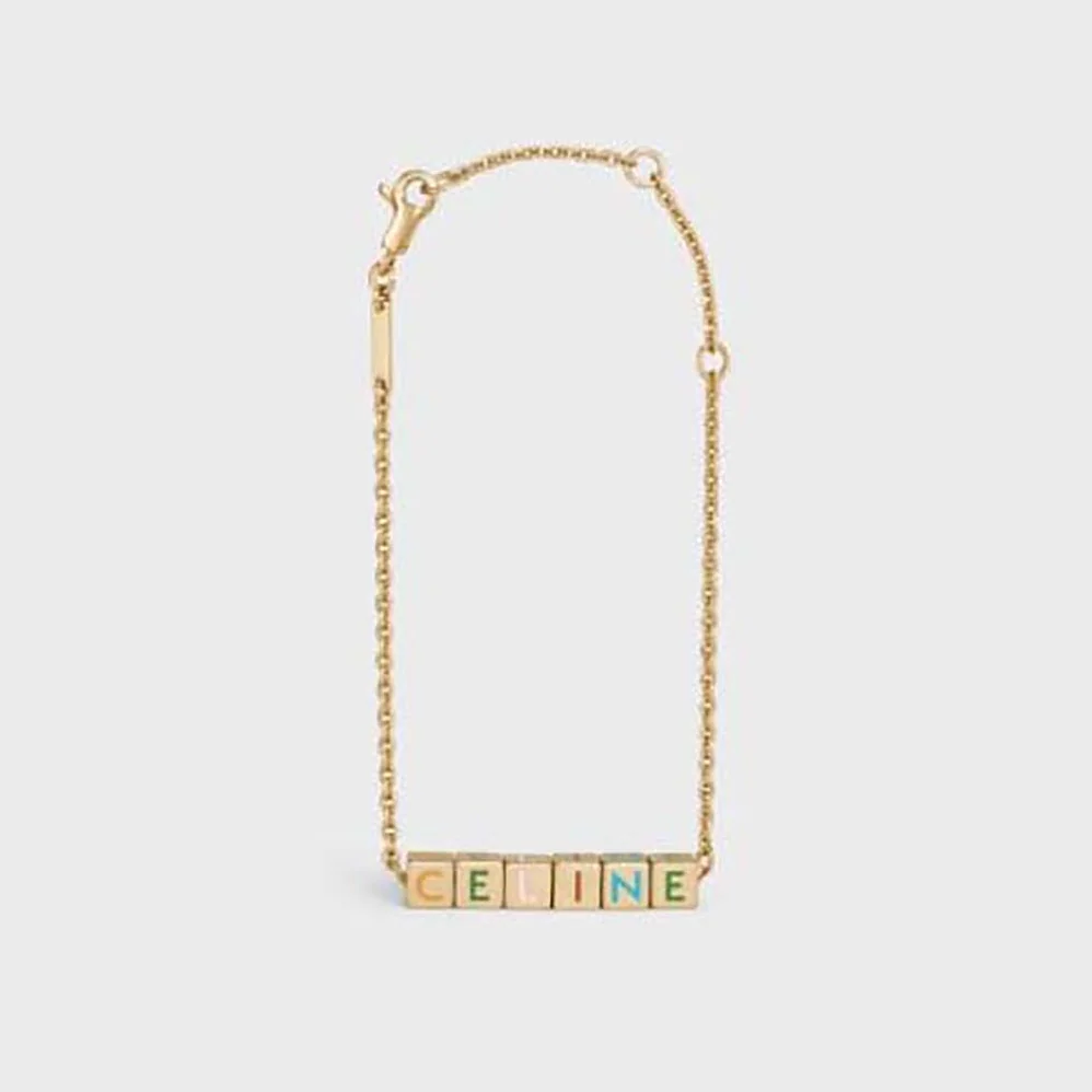 Celine Color Bracelet in Brass with Gold Finish and Enamel for Women