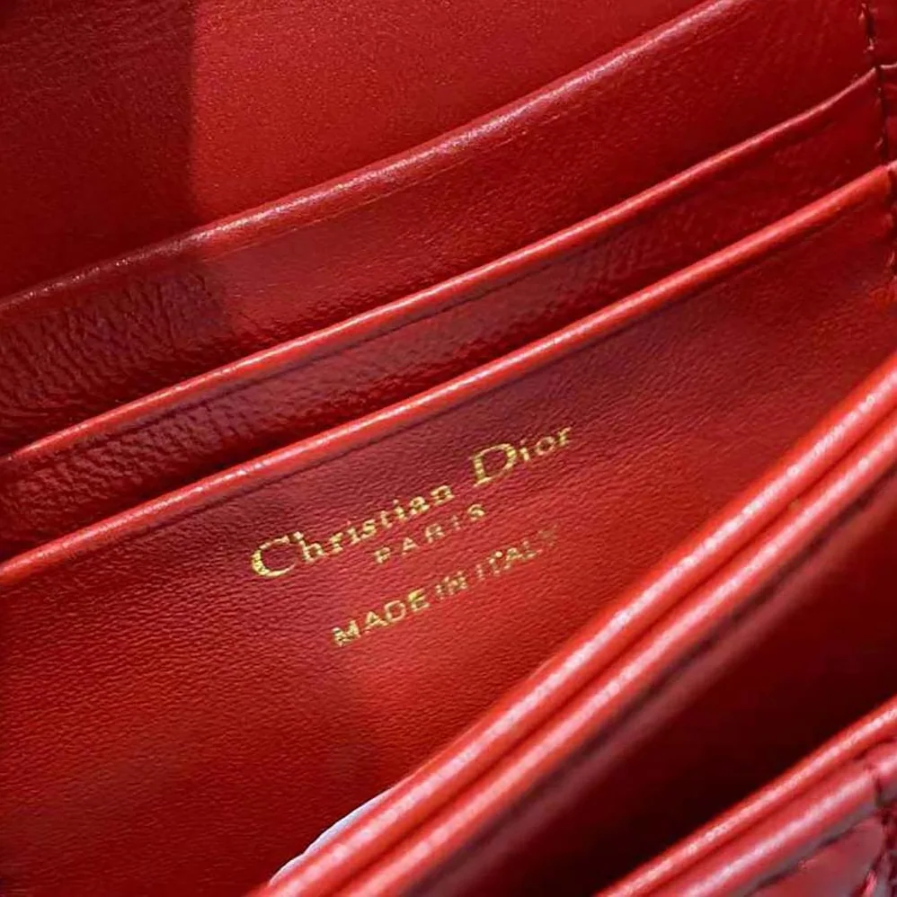 Dior Lady Dior Top Handle Clutch Scarlet Red Cannage Lambskin for Women Dior Lady Dior Top Handle Clutch Scarlet Red Cannage Lambskin for Women