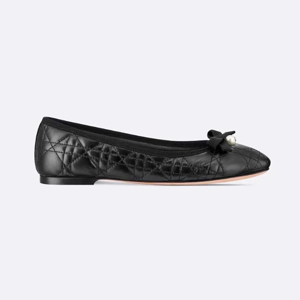 Dior Ballet Flat Quilted Cannage Calfskin for Women in Black Dior Ballet Flat Quilted Cannage Calfskin for Women in Black