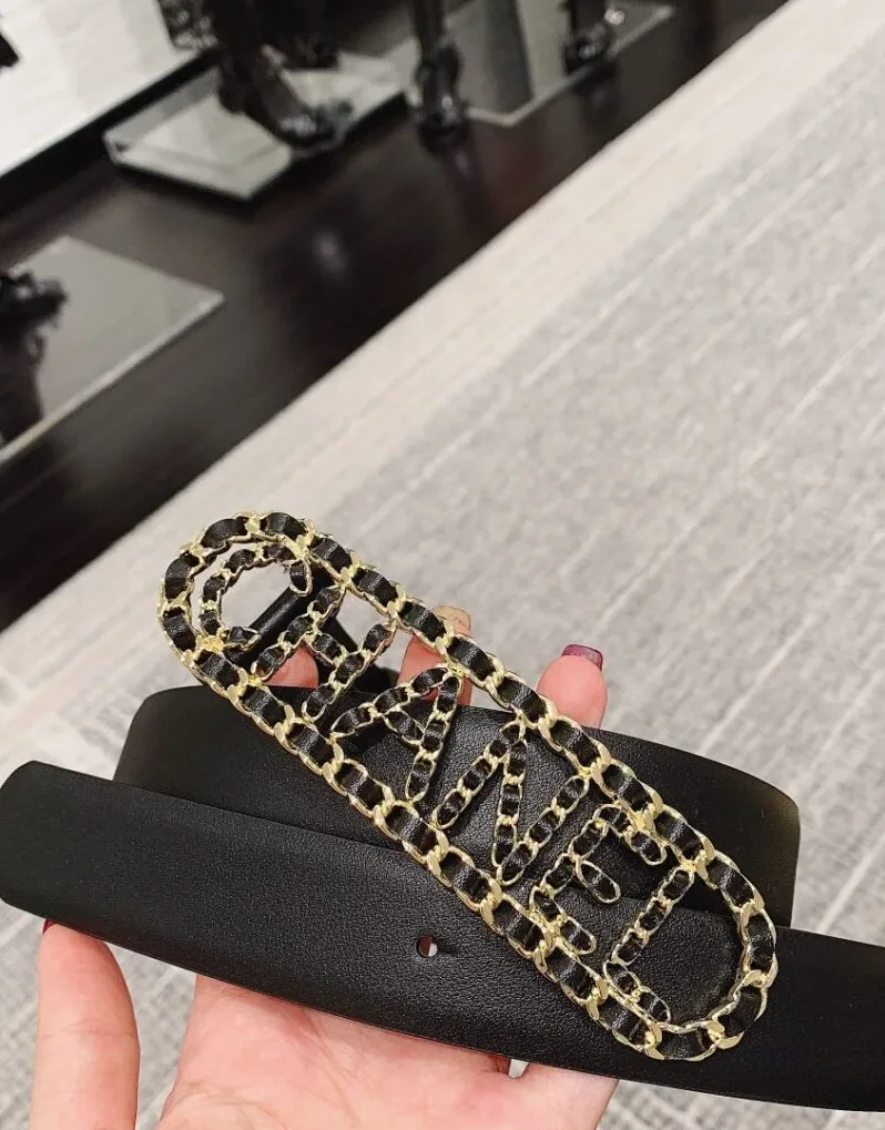 Chanel Vintage Chain Buckle Belt Black