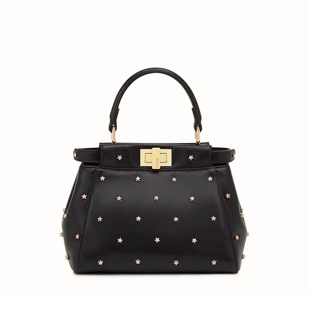 Fendi Peekaboo XS Leather Mini-Bag for Women in Black Fendi Peekaboo XS Leather Mini-Bag for Women in Black