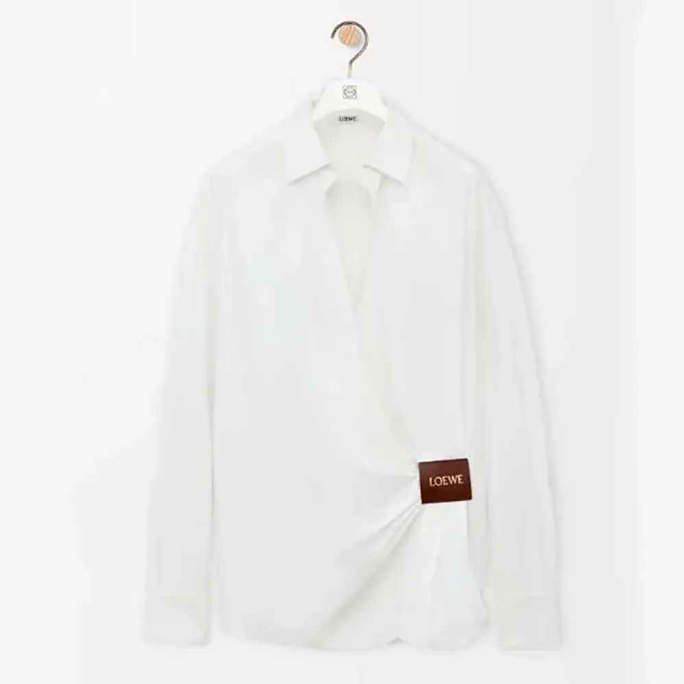 Loewe Draped Shirt in Cotton for Women in White