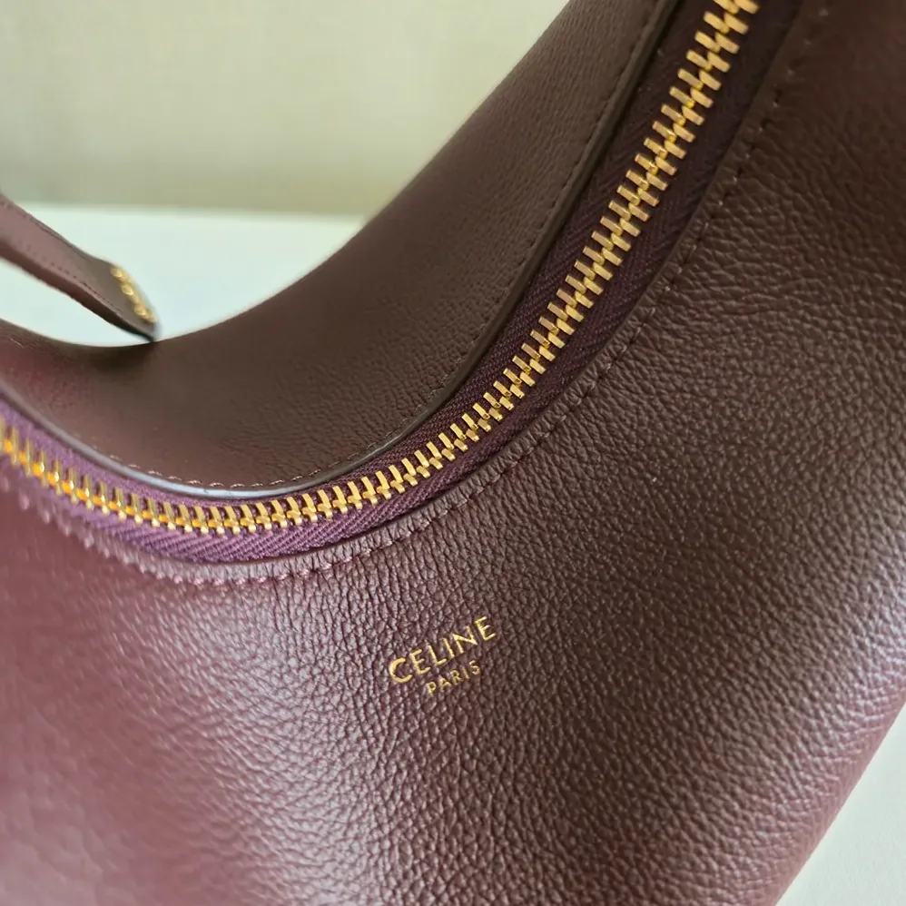 Celine Teen Celine Lulu in Grained Calfskin for Women in Deep Burgundy