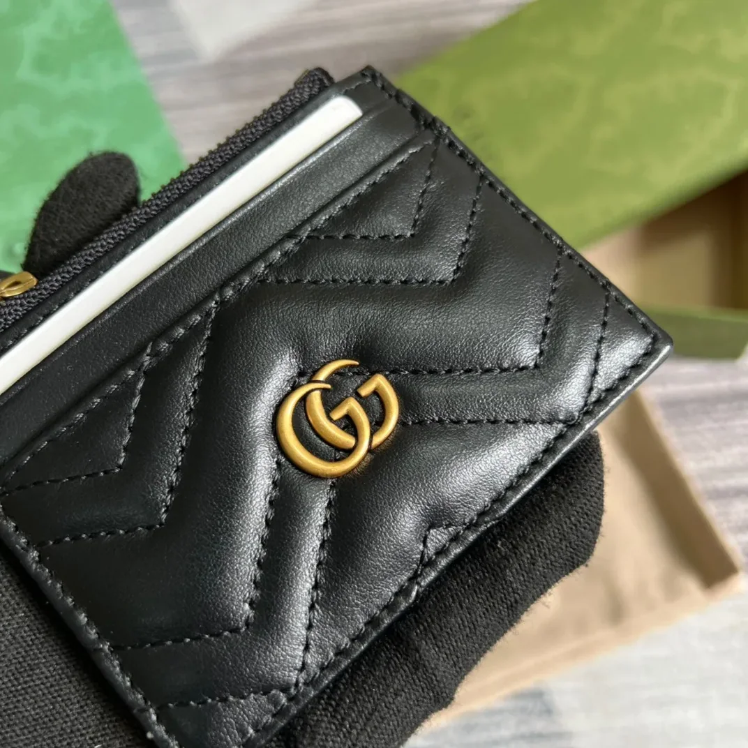 Gucci GG Marmont Keychain Wallet Black DTDHT 1000 /