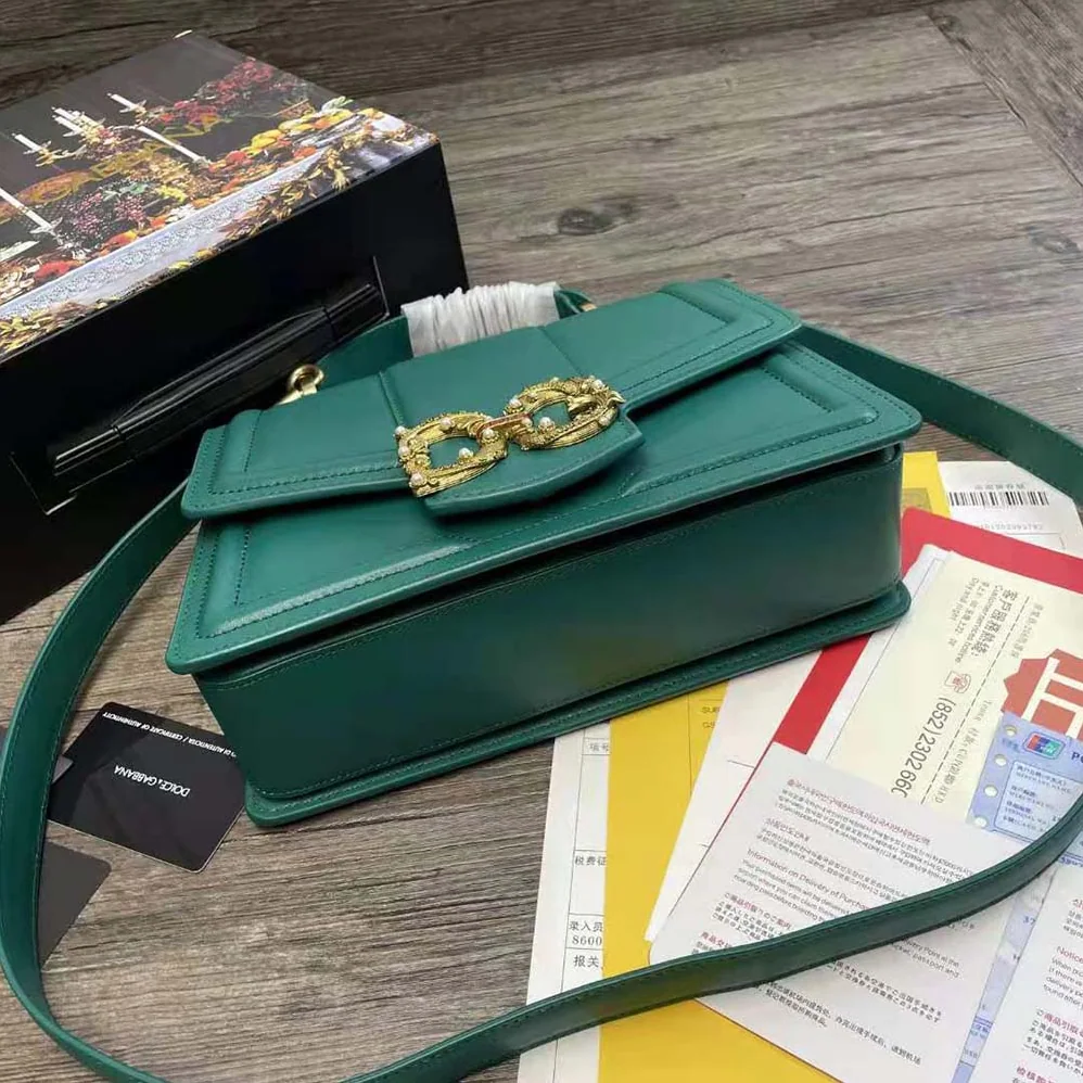 Dolce Gabbana D&G Amore Bag in Calfskin Leather for Women in Green