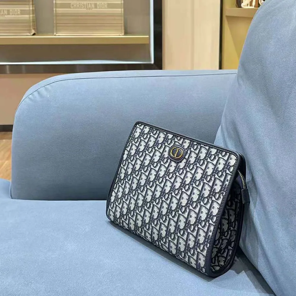 Dior Medium 30 Montaigne Pouch Blue Dior Oblique Jacquard for Women Dior Medium 30 Montaigne Pouch Blue Dior Oblique Jacquard for Women