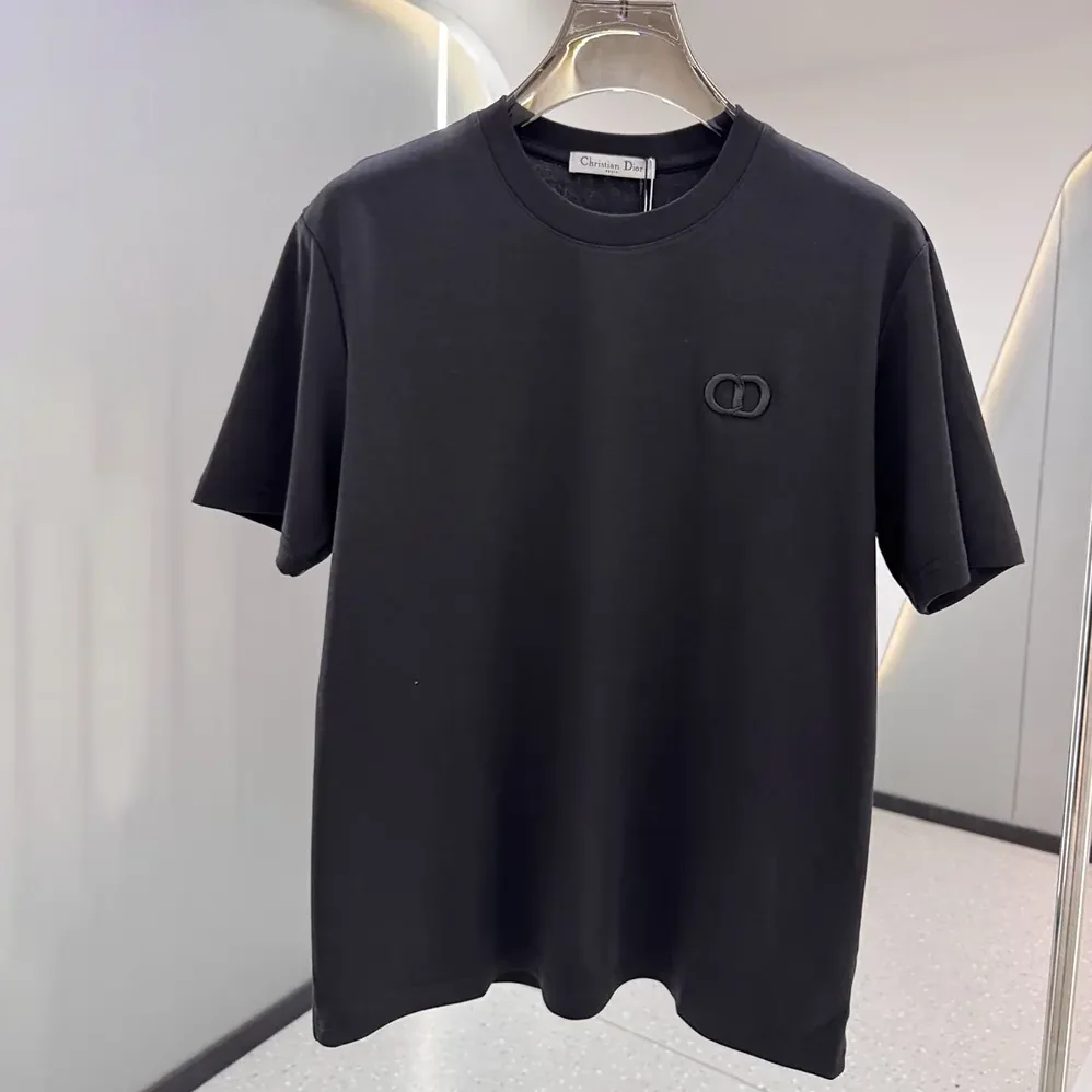 Dior CD Icon T-Shirt Relaxed Fit Black Cotton Jersey for Men Dior CD Icon T-Shirt Relaxed Fit Black Cotton Jersey for Men
