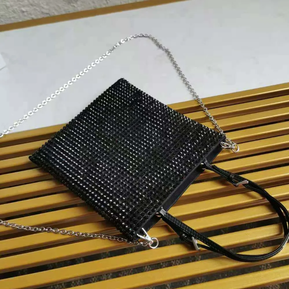 Prada Satin Handbag with Decoration for Women in Black Prada Satin Handbag with Decoration for Women in Black