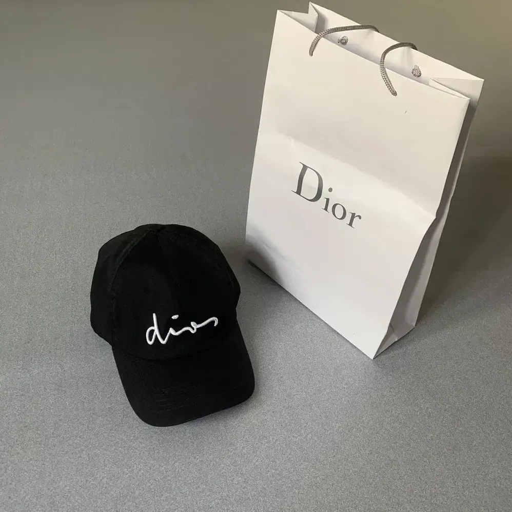 Dior Ribbon Cap Black Cotton Canvas for Unisex Dior Ribbon Cap Black Cotton Canvas for Unisex