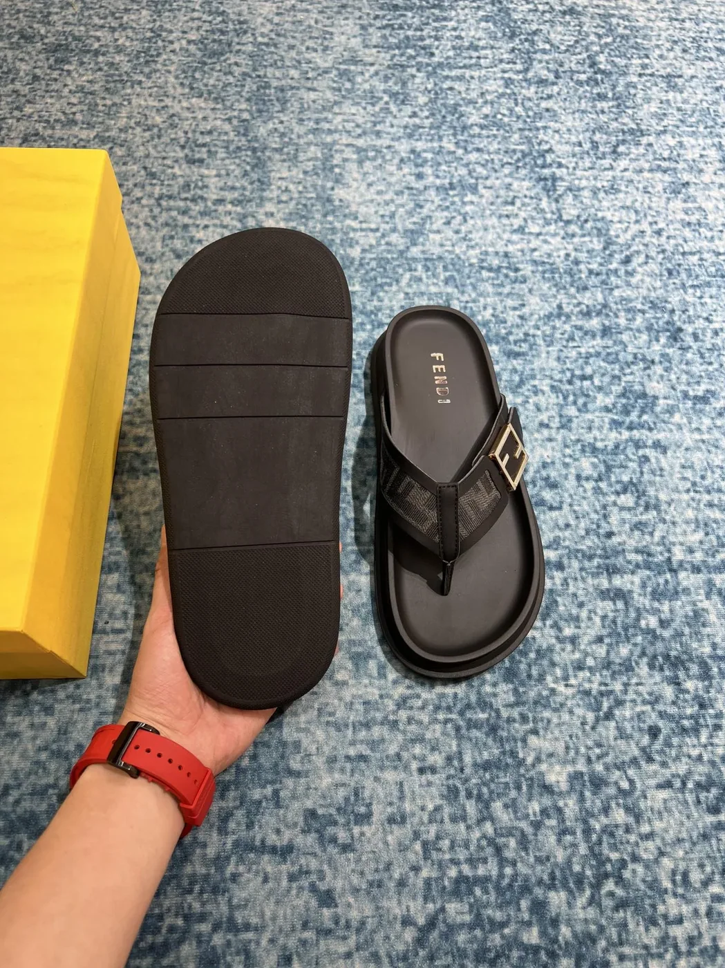 Fendi FF Slides Black Fendi FF Slides Black
