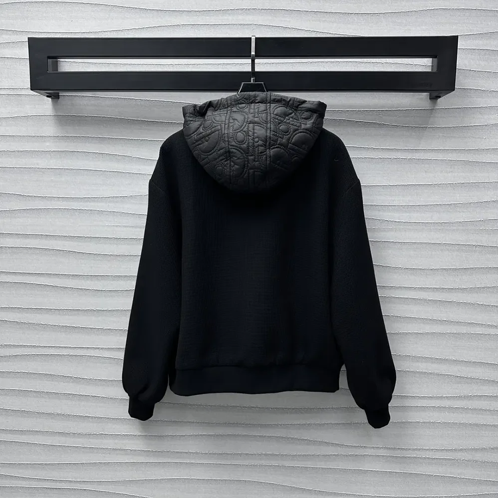 Dior Oblique Hooded Blouson Jacket Black Cotton for Men in Blend Knit Dior Oblique Hooded Blouson Jacket Black Cotton for Men in Blend Knit
