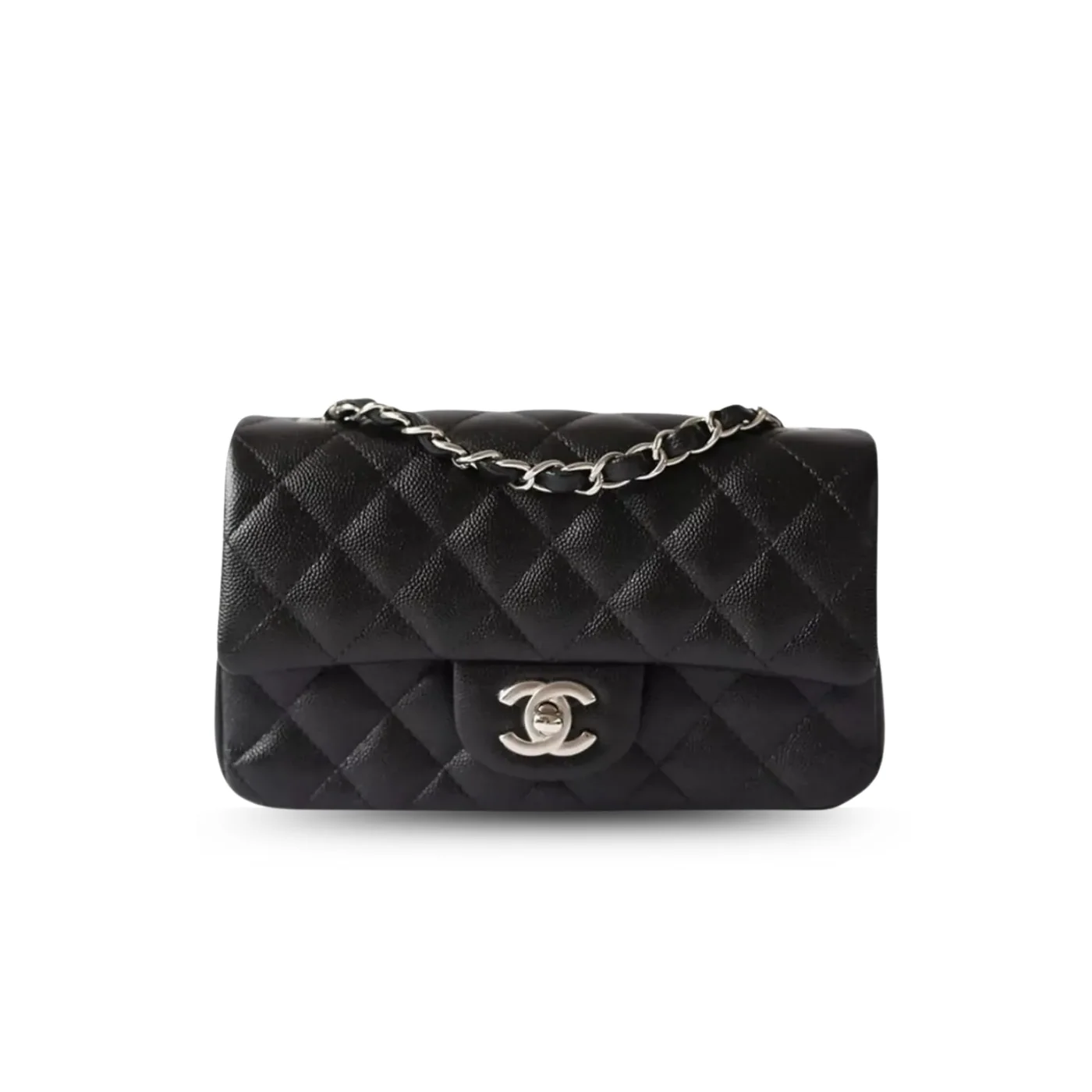Chanel Classic Flap Bag Small Crossbody in Black Silver Hardware