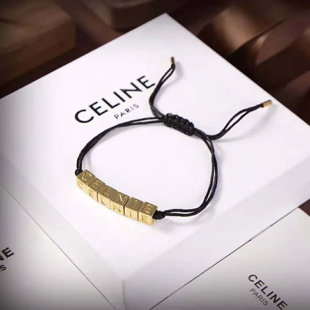 Celine Beach Bracelet in Brass with Gold Finish and Polyester for Women