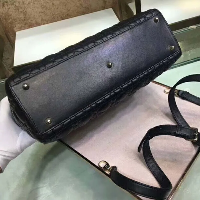 Dior Lady Dior Lambskin Tote Bag for Women in Black Dior Lady Dior Lambskin Tote Bag for Women in Black