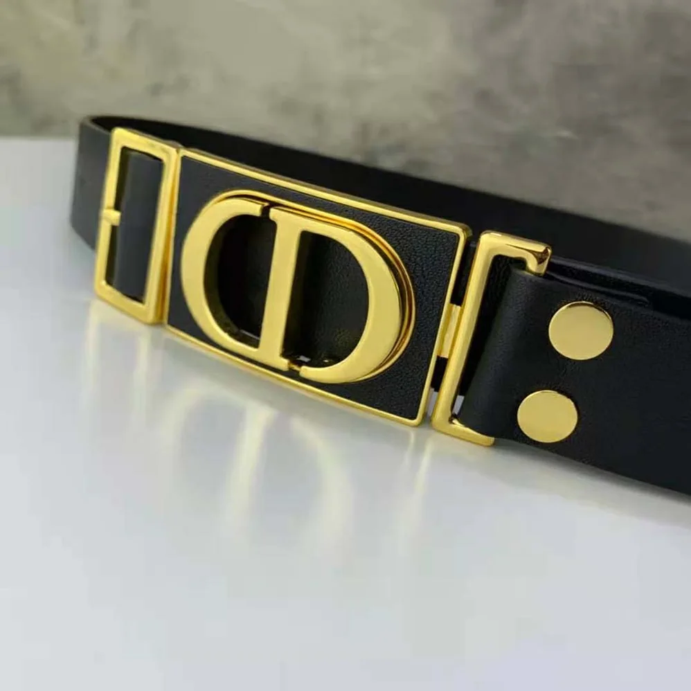 Dior 30 Montaigne Belt Black Smooth Calfskin, 30 MM for Women Dior 30 Montaigne Belt Black Smooth Calfskin, 30 MM for Women