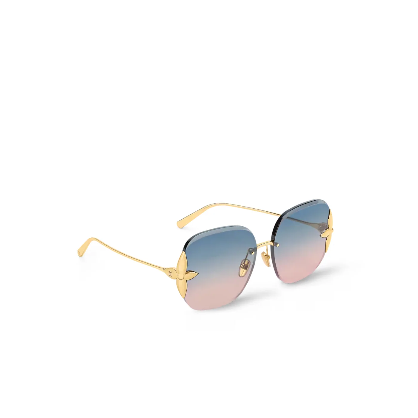 Louis Vuitton Flower Edge Metal Square Sunglasses Gradient Blue