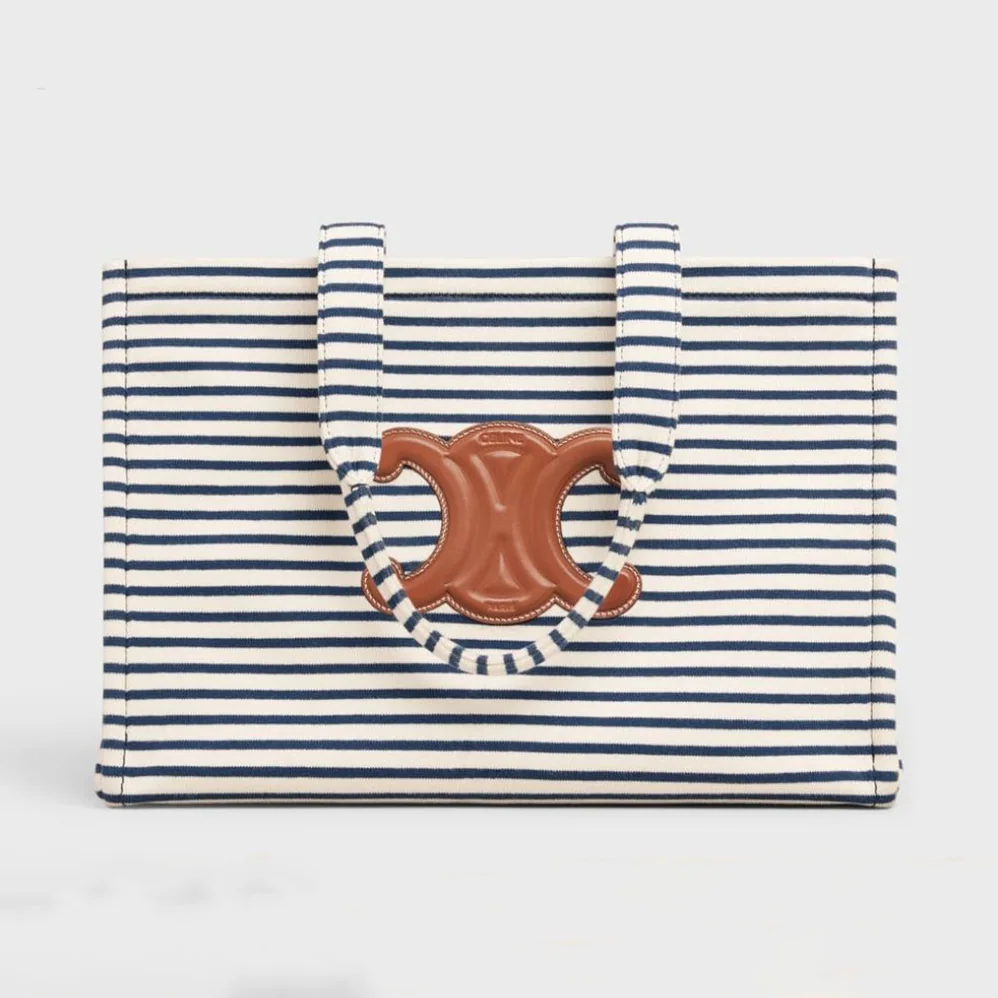 Celine Large Cabas Thais in Striped Textile for Women Celine Large Cabas Thais in Striped Textile for Women