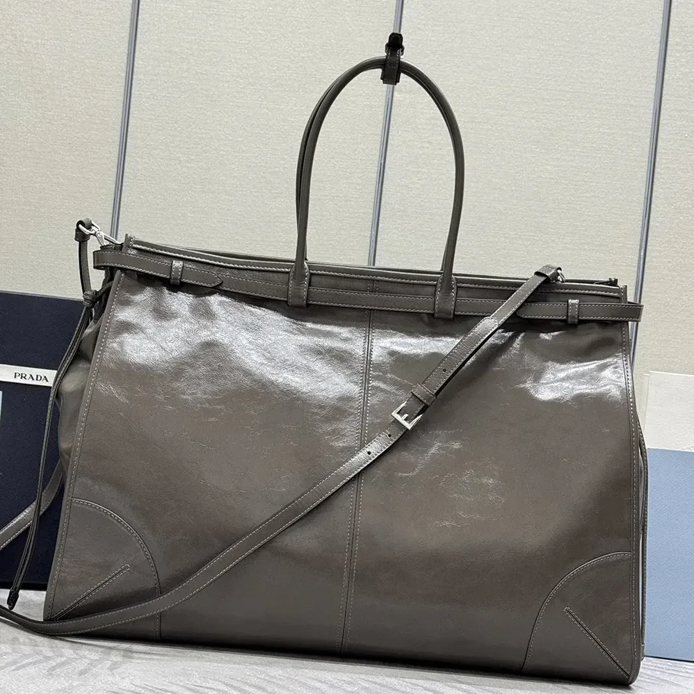 Prada Bonnie Leather Tote Bag for Unisex in Clay
