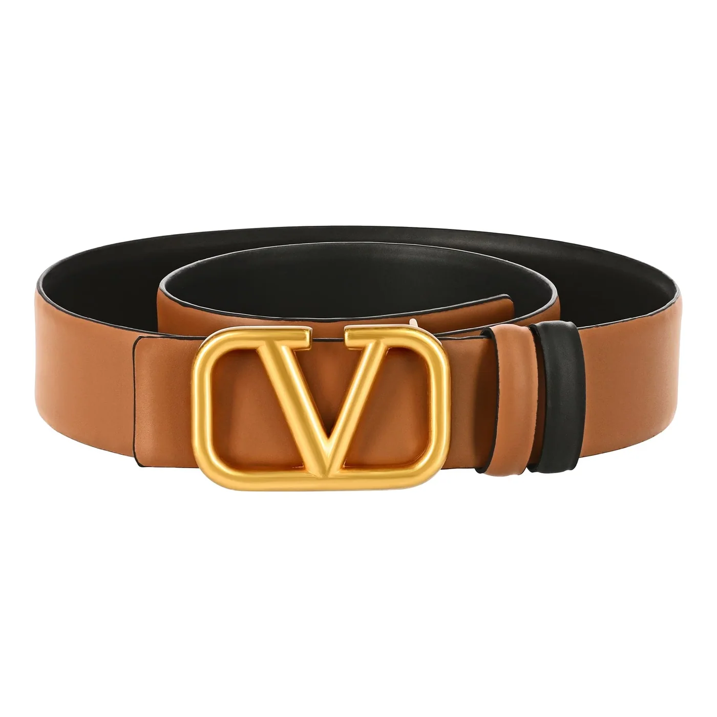 Reversible Amazing Gold Buckle Leather Belt