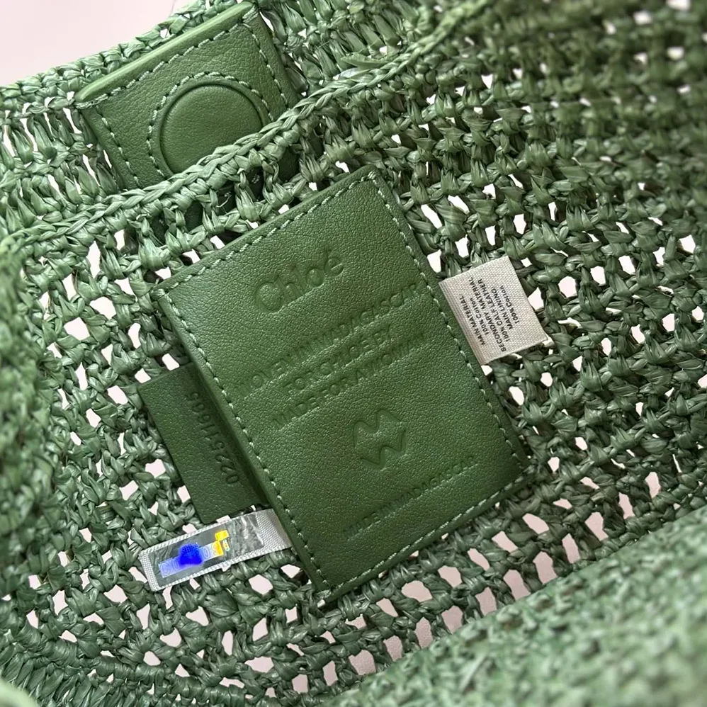Chloe Summer Banana Hobo Bag In Raffia for Women in Green