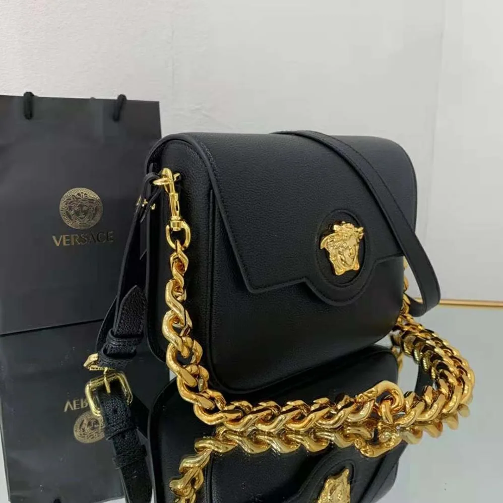 Versace La Medusa Shoulder Bag for Women in Black Versace La Medusa Shoulder Bag for Women in Black