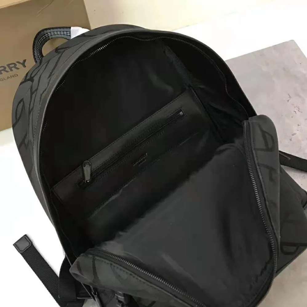 Burberry Monogram Jacquard Backpack for Men in Black Burberry Monogram Jacquard Backpack for Men in Black