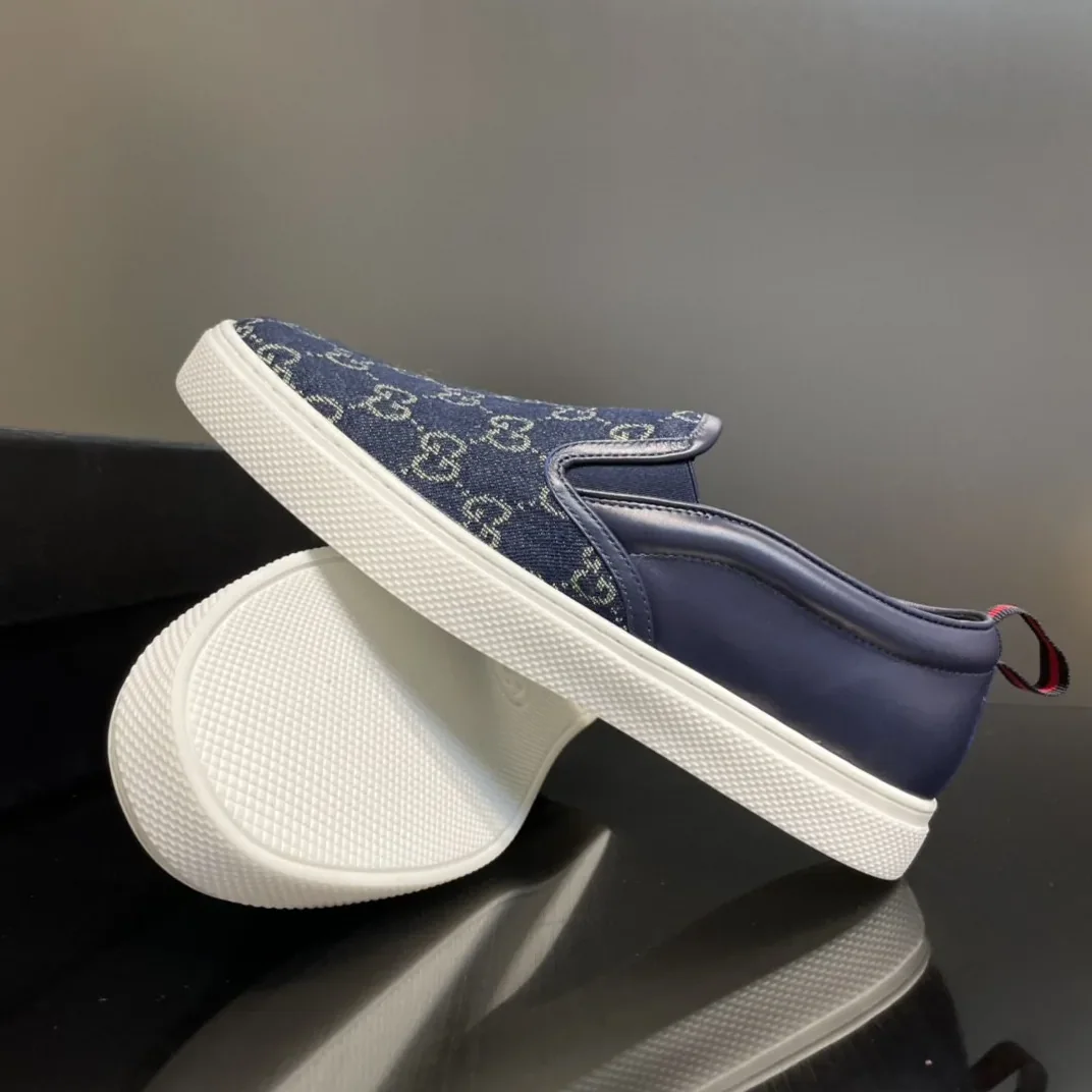 Gucci GG Supreme Slip for Men in on Sneaker Blue Gucci GG Supreme Slip for Men in on Sneaker Blue