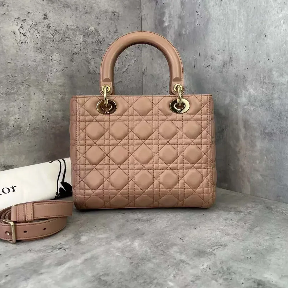 Dior Medium Lady Dior Bag Blush Cannage Lambskin for Women Dior Medium Lady Dior Bag Blush Cannage Lambskin for Women