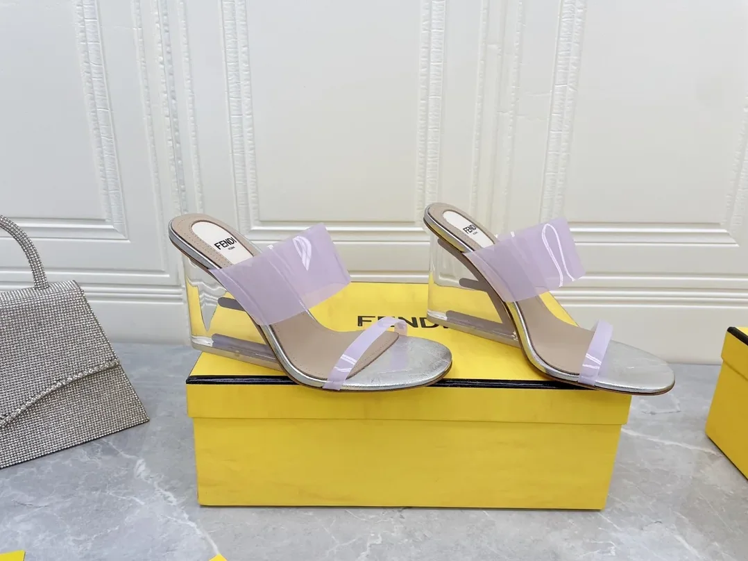 Fendi First Violet Transparent High in Heeled Sandals Fendi First Violet Transparent High in Heeled Sandals