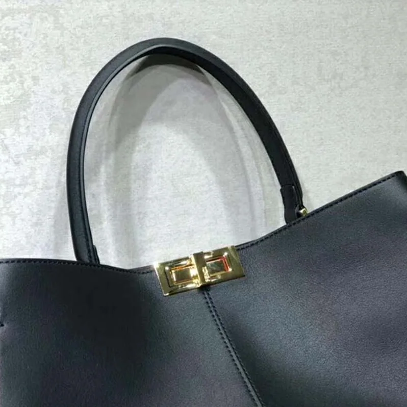 Fendi Peekaboo X-Lite in Leather Bag for Women in Black Fendi Peekaboo X-Lite in Leather Bag for Women in Black