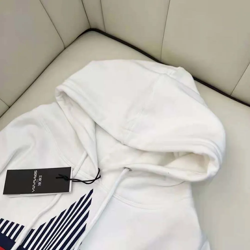 Dior Dioralps Hooded Sweatshirt White Three-Tone Dior Star Cotton Jersey for Women Dior Dioralps Hooded Sweatshirt White Three-Tone Dior Star Cotton Jersey for Women