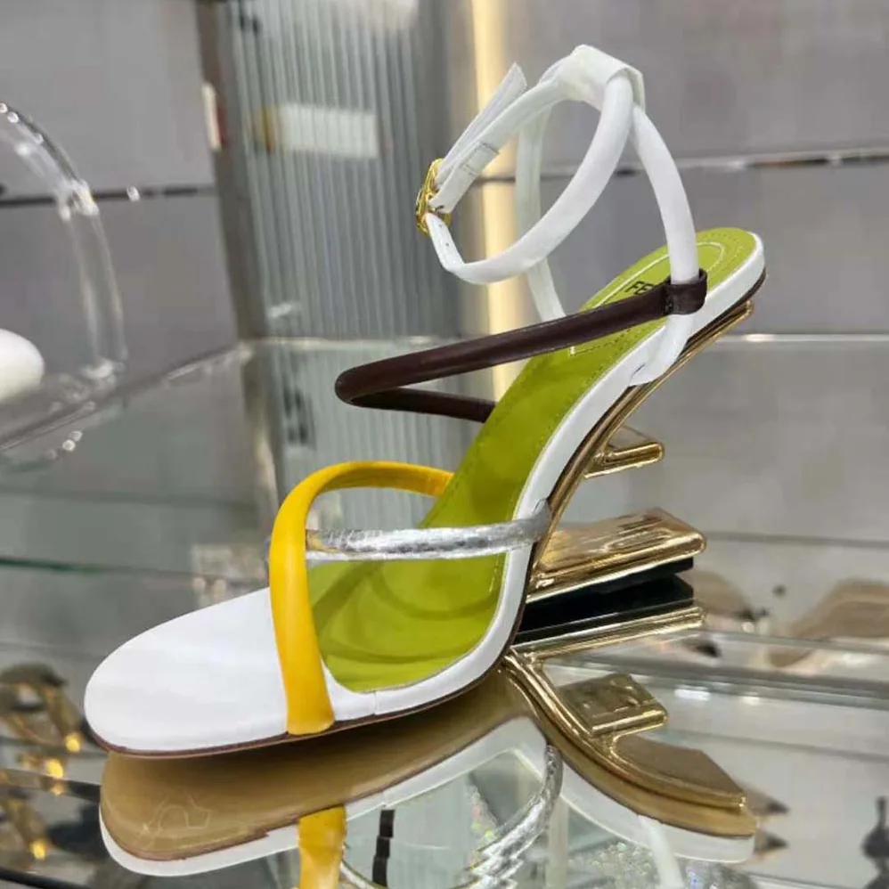 Fendi First White Nappa Leather High for Women in Heeled Sandals
