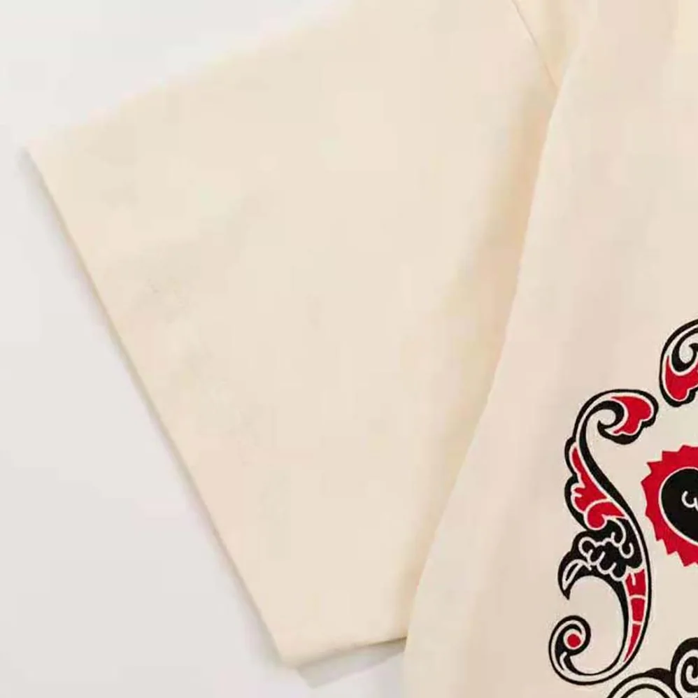 Dior T-Shirt Ecru Cotton Jersey and Linen with Dior Bandana Motif for Women