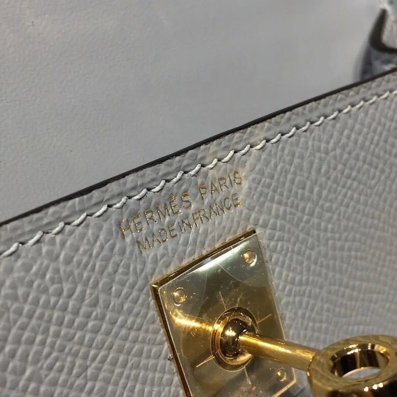 Hermes Kelly Mini Top Handle Bag in Bleu Glacier Gold Hardware