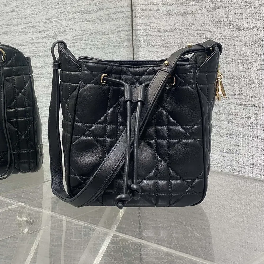 Dior Small D-Motion Bag Black Macrocannage Lambskin for Women Dior Small D-Motion Bag Black Macrocannage Lambskin for Women