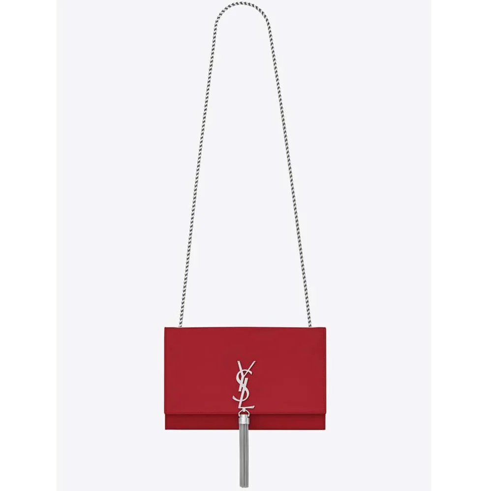 Saint Laurent YSL Kate Medium Tassel Smooth Leather for Women in Red