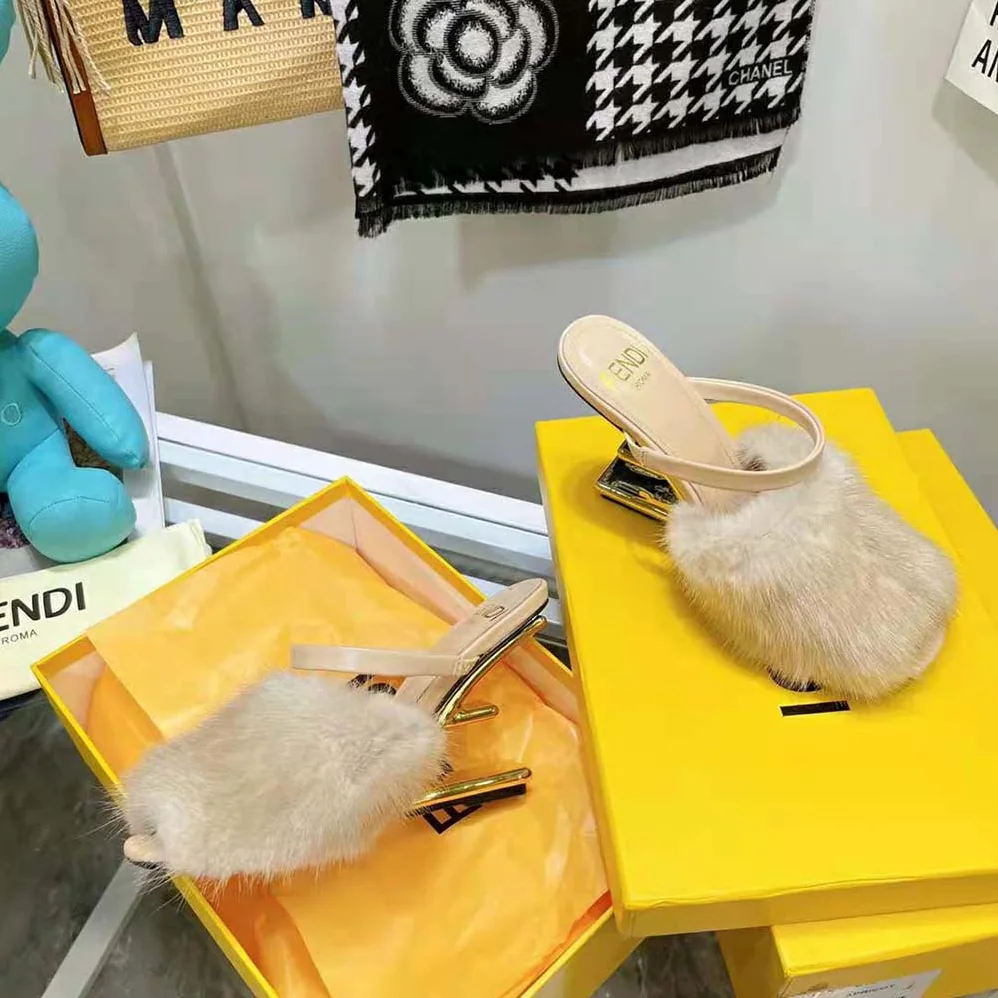 Fendi First Pink Mink High for Women in Heeled Sandals