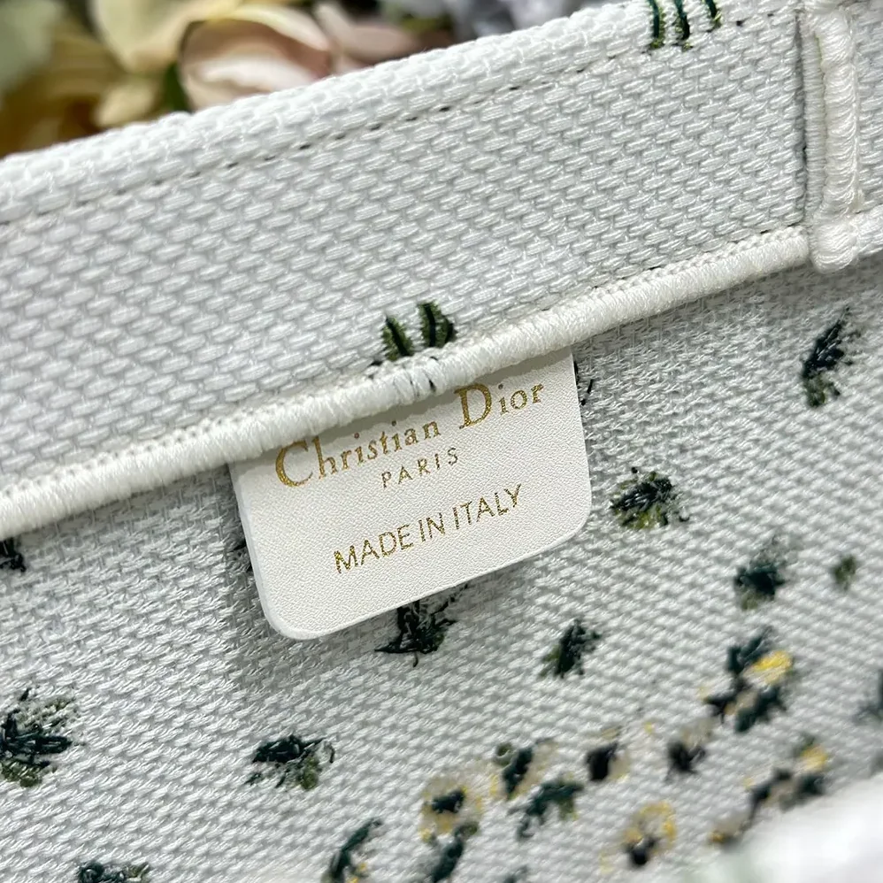 Dior Medium Dior Book Tote with Strap Buttercup Dior Embroidery and White Dior Médaillon for Women Dior Medium Dior Book Tote with Strap Buttercup Dior Embroidery and White Dior Médaillon for Women