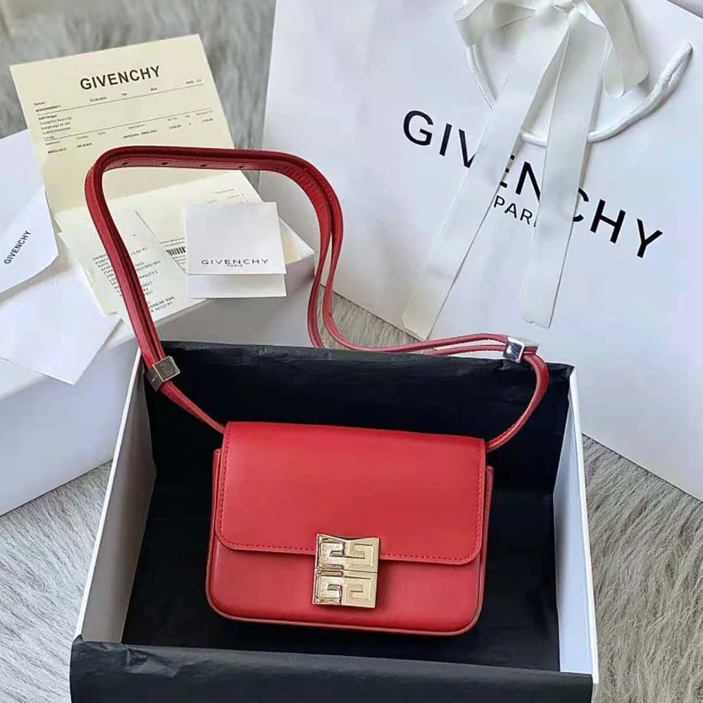 Givenchy Small 4g Bag in Box Leather for Women in Red Givenchy Small 4g Bag in Box Leather for Women in Red