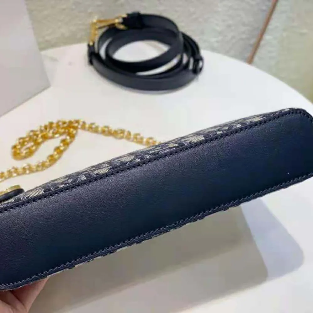 Dior 30 Montaigne Dior Midi Mini Bag Blue Dior Oblique Jacquard for Women