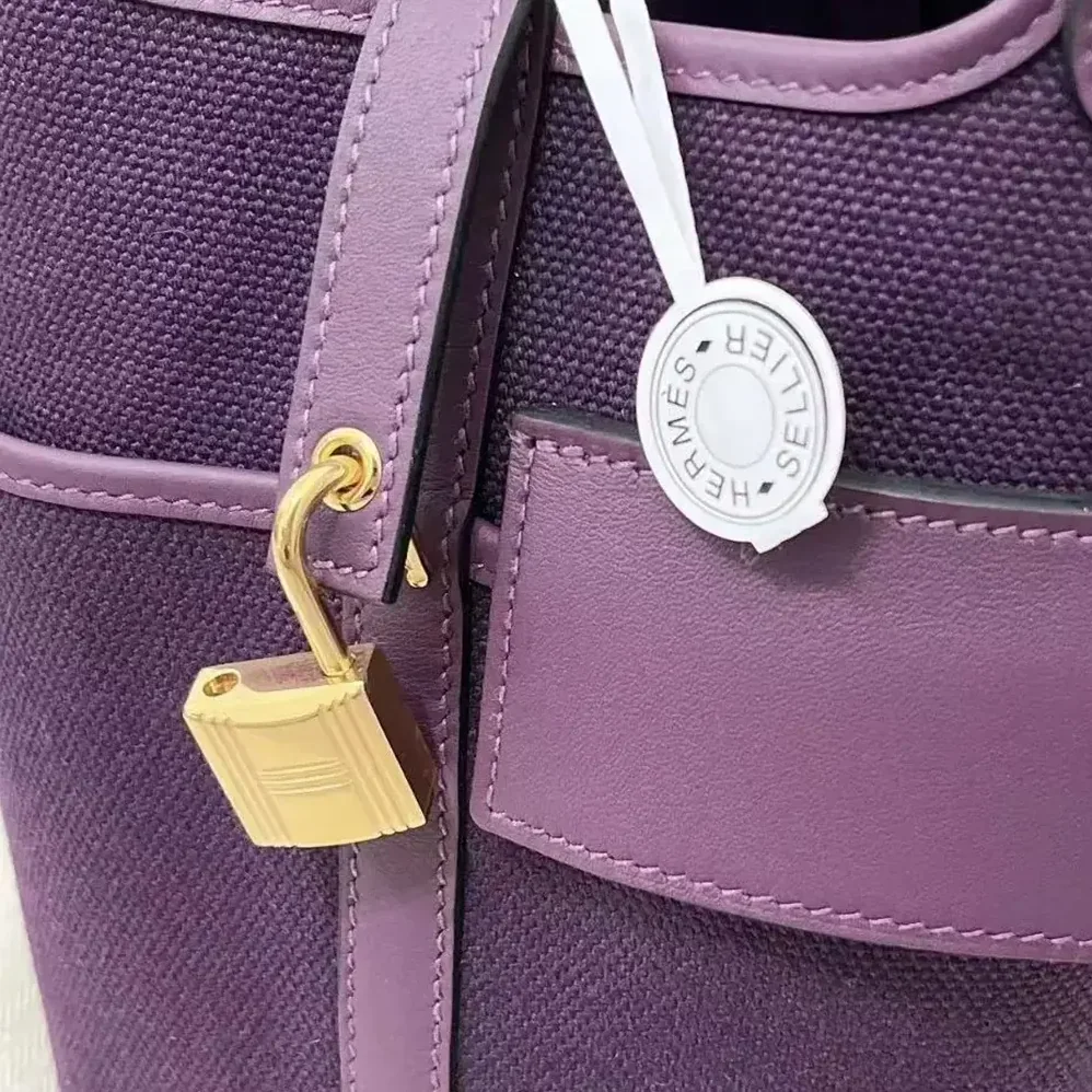 Hermes Picotin Lock 18 Pockets in Goeran Canvas Leather for Women in Purple