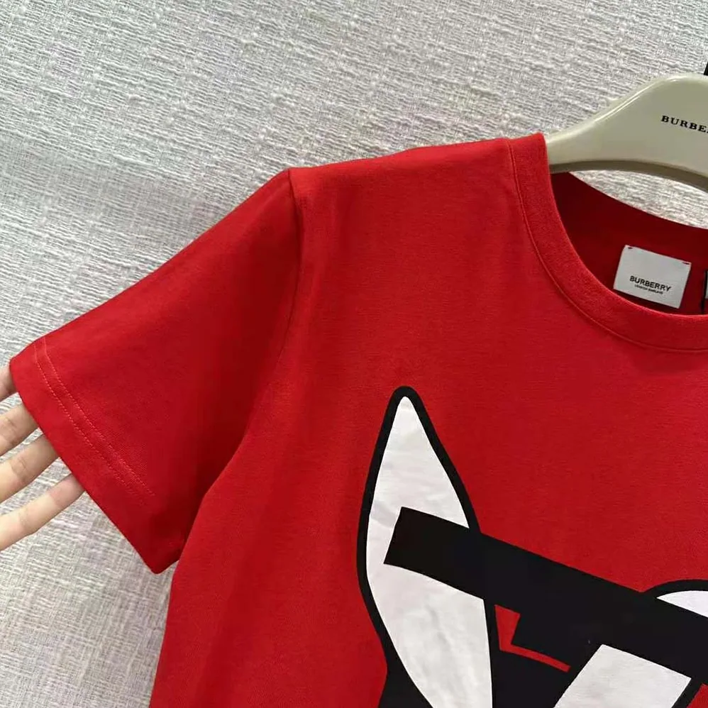Burberry Rabbit Print Cotton Oversized T-shirt for Men in Red