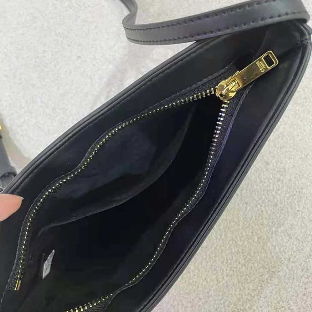 Celine Medium Celine Croque Bag in Shiny Calfskin for Women in Black Celine Medium Celine Croque Bag in Shiny Calfskin for Women in Black