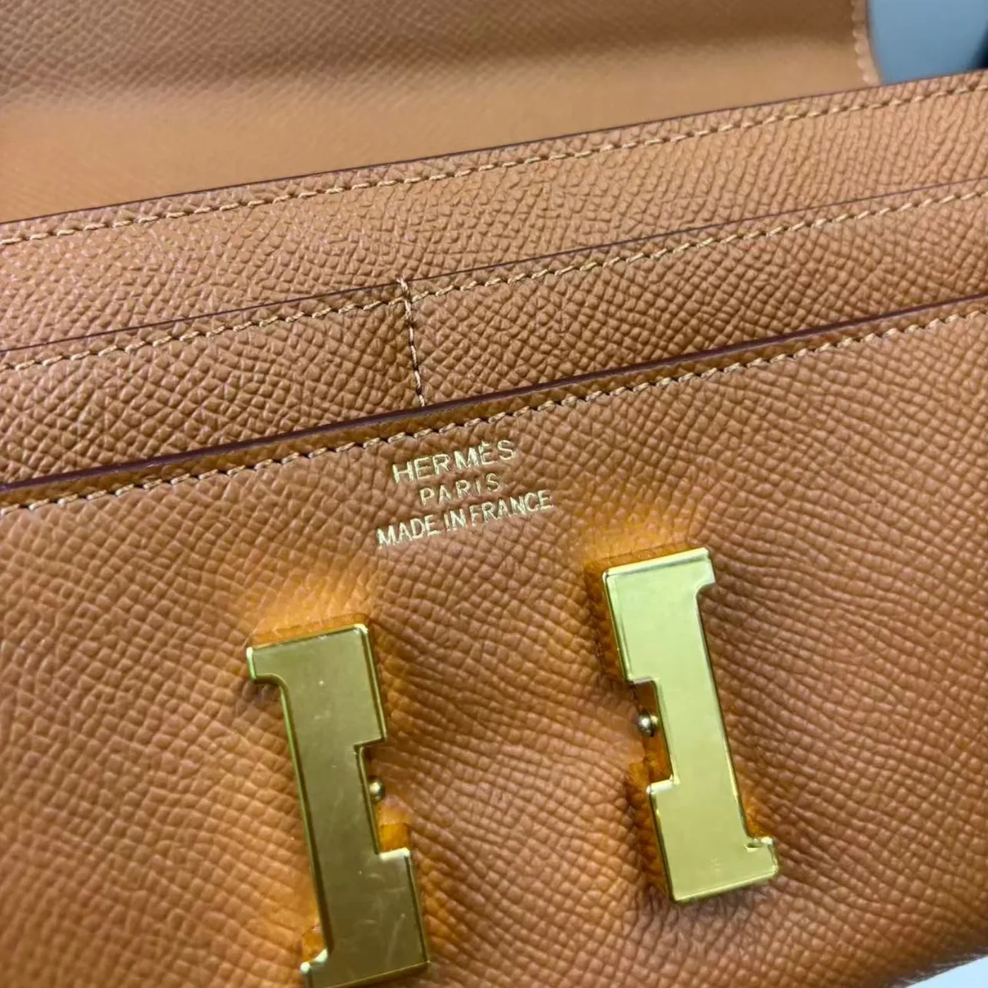 Hermes Constance Epsom Long To Go Wallet Brown /