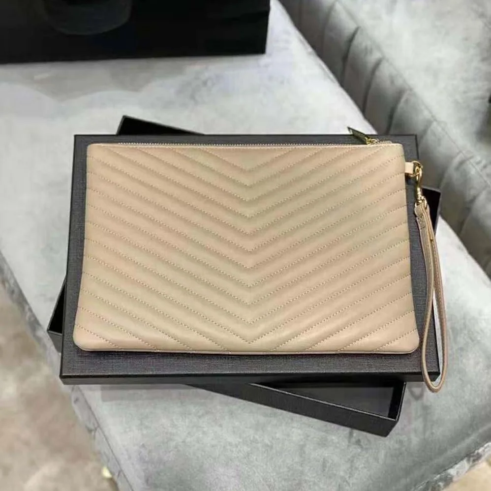 Saint Laurent YSL Monogram Tablet Pouch in Quilted Leather for Women Saint Laurent YSL Monogram Tablet Pouch in Quilted Leather for Women